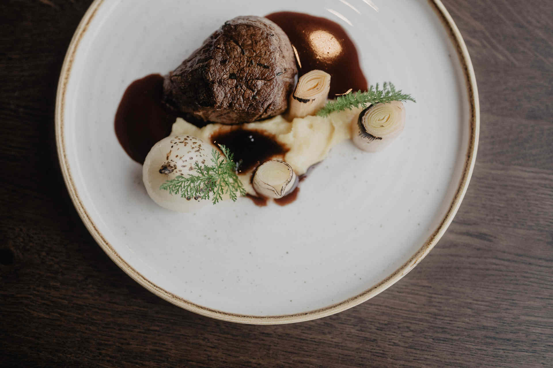 Fillet steak from local beef with port wine and fig sauce – image 3