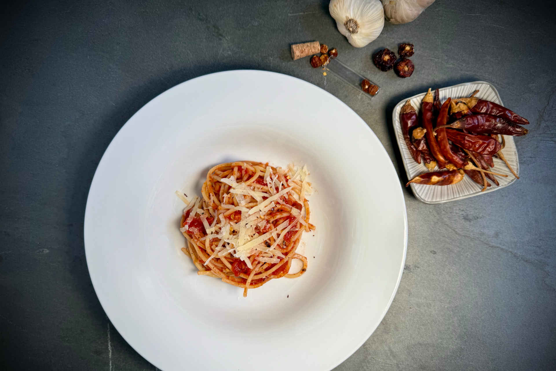 Roman classic with a fiery twist: spaghetti all'arrabbiata