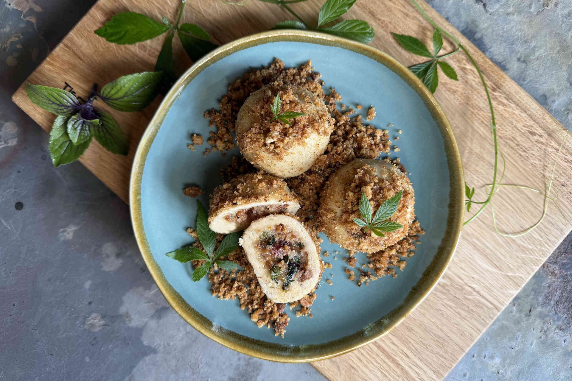 Crispy on the outside, creamy inside: Savory Filled Choux Dumplings