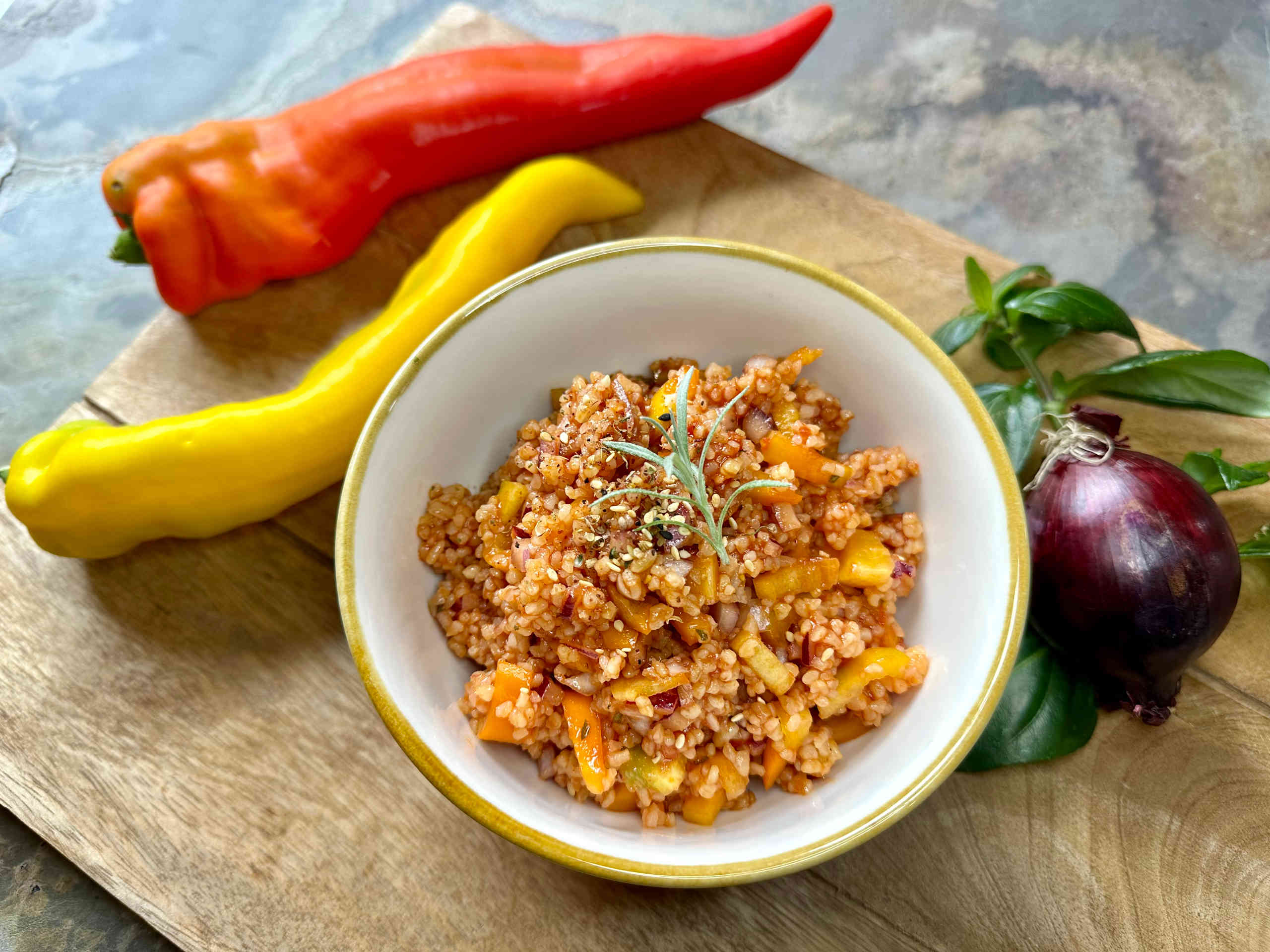 Quick bulgur salad