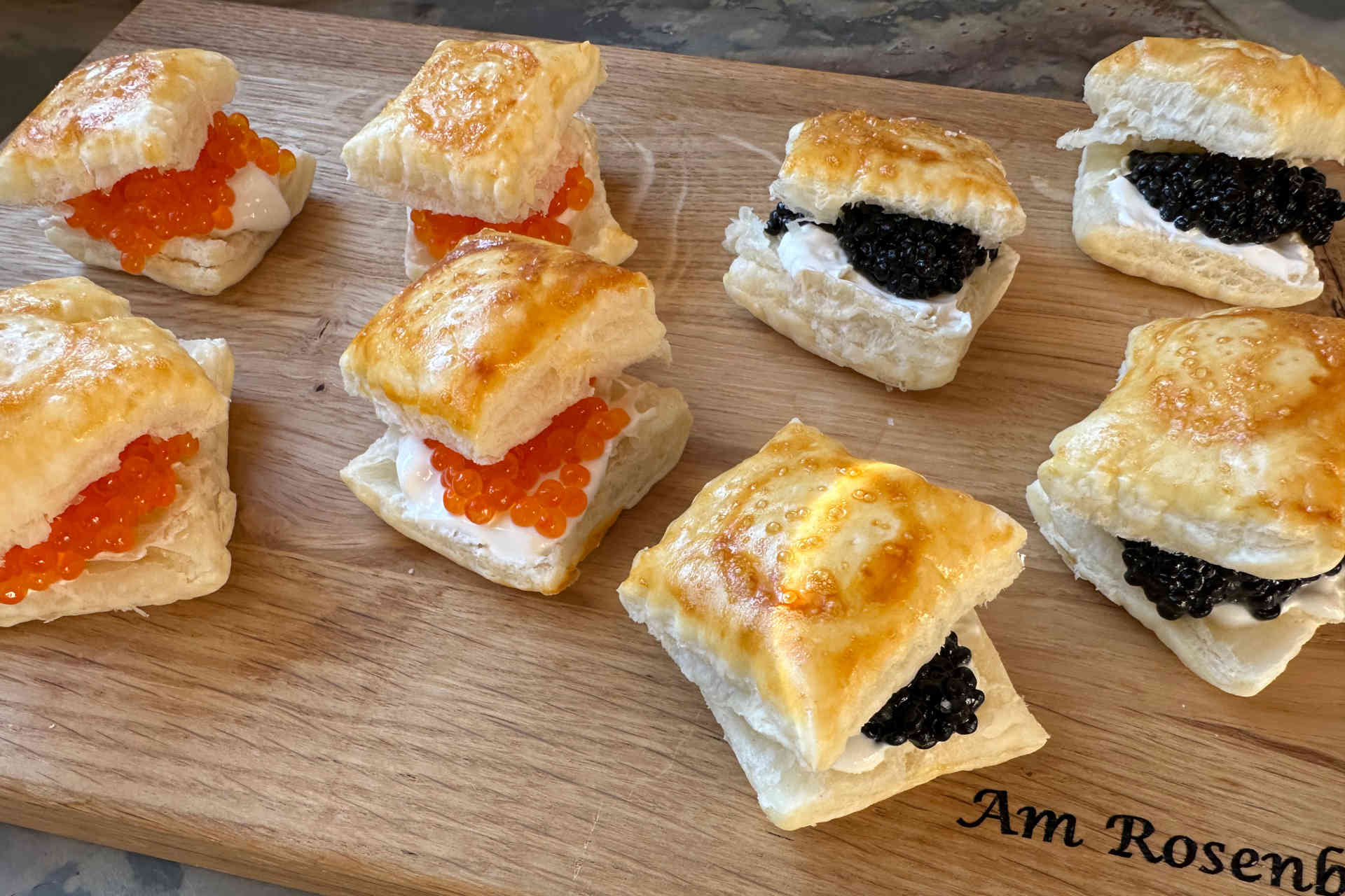 Puff Pastry Bites with Caviar and Truffle Pearls – image 3